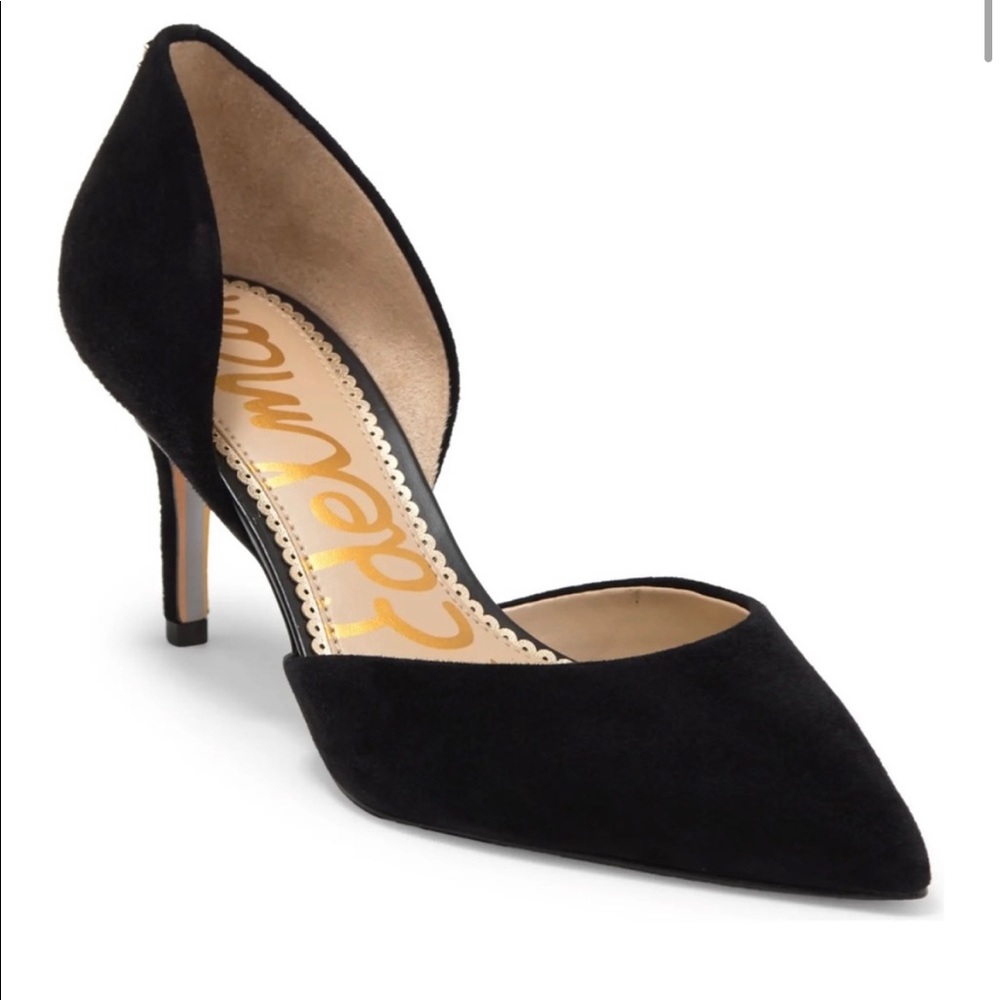 Sam Edelman Jaina suede D’orsay black pumps